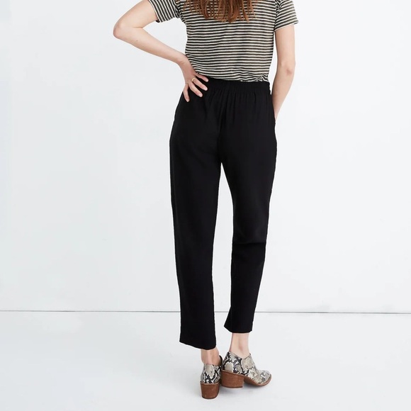 Madewell Drapey Track Trousers in True Black - Size Medium - Picture 2 of 8